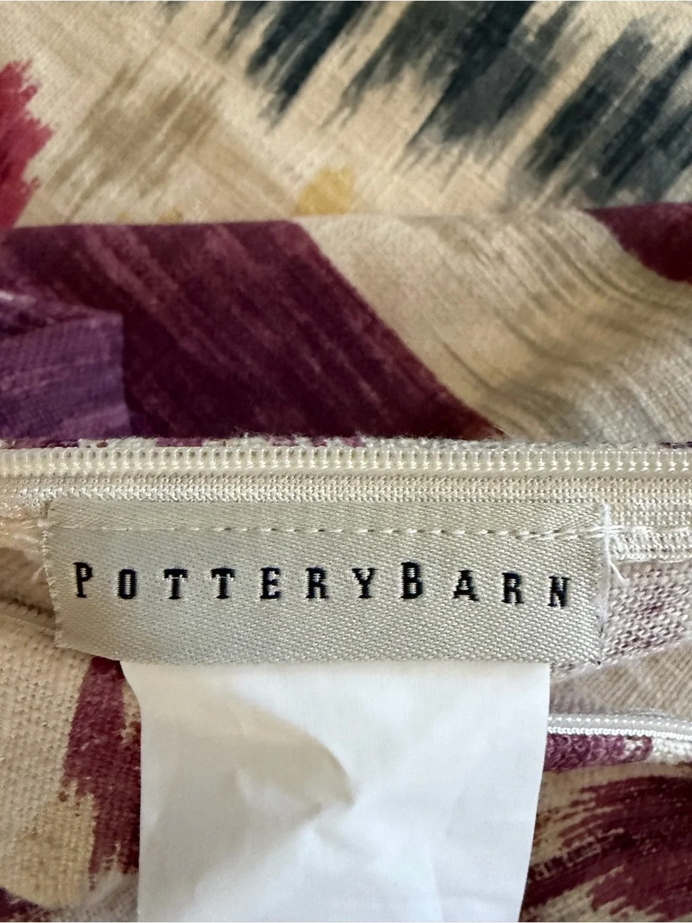 Pottery Barn ikat patterned